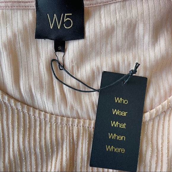 NWT Anthro W5 blush pink sparkly ruffle sleeve top - Picture 9 of 11